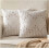 Μαξιλαροθήκες Boho 18x18, Σετ 2 τεμαχίων, Μπεζ & Ταμπά Γραμμή, Ουδέτερη Διακόσμηση για 1