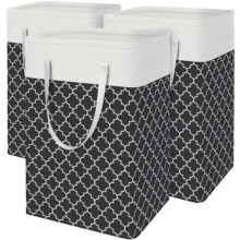 Conjunto de 3 cestos de roupa dobráveis com forro em PEVA