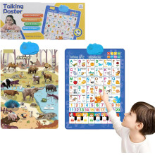 2026 New English Learning Talking Poster for Toddlers & Kids - ABCs, Numbers, Animal Words, Songs & Piano