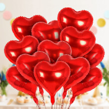 Heart-Shaped Foil Balloons Set of 10