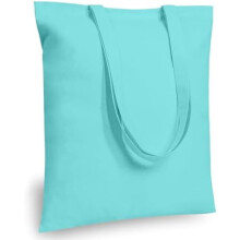 12-pack 16"x15" aquablauwe katoenen draagtassen, lichtgewicht herbruikbare boodschappentassen – geschikt voor knutselprojecten, promotie en cadeaus