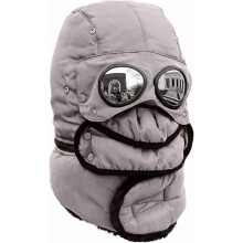 Bonnet thermique d'hiver avec lunettes intégrées, cagoule de ski coupe-vent avec lunettes amovibles et cache-cou, bonnet de neige en fourrure pour