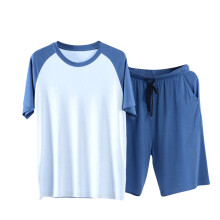 Men's Summer Ice Silk Pajama Set – Lightweight, Breathable, Elastic Waist & Drawstring, Soft Casual Sleepwear for Home, Travel, Beach