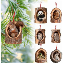 6-teiliges Set Weihnachtsbaumschmuck mit Waldtieren, 2025. Neue Tierornamente, niedliche Weihnachtsbaum-Hängeornamente für den Weihnachtsbaum,