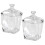 Conjunto de 2 potes de vidro para doces, manteiga e biscoitos, com tampa. 1