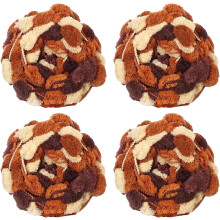 4 Balls Pom Bomb Yarn,100% Polyester Pomp-A-Doodle Jelly Bean POM-POM Ball Yarn for Crochet Knitting Blanket Mat Pet Nest 500g