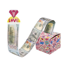 Tirelire YOCBZ pour la Saint-Valentin – Coffret cadeau noir et rose avec carte de vœux, compatible avec les rouleaux de billets surprises à faire