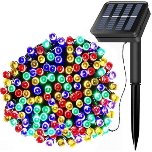 39ft100-LED Ηλιακά Φωτιστικά σε Γιρλάντα, 8 Λειτουργιών, Αδιάβροχα, Πολύχρωμα,