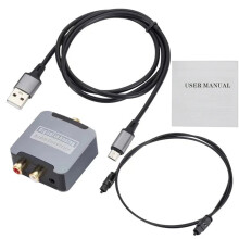 192KHz Digital To Analog Audio Converter 3.5mm Jack Suitable For TV Audio Digital Coaxial Fiber Optic Analog Output Converter
