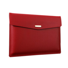 Business Leather A4 Document Bag Red, A4 Business Leather File Bags Large Capacity Pvc Storage Bags Button File Bags Data File Bags