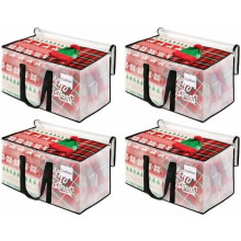 4er-Pack extra große, robuste, transparente Umzugssäcke (125 l), mit verstärkten Griffen und Etikettenfach