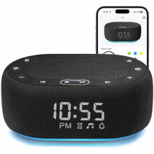 White Noise Machine with Alarm Clock, 30 Sounds, App Control, Dimmable 7-Color Light, Sleep Timer – Compatible with iOS/Android