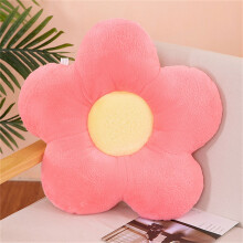 Coussin décoratif floral à cinq pétales (12/35 cm) - Motif tournesol rose - Décoration pour chambre de fille
