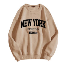 Dames modieuze sweatshirt met ronde hals en lange mouwen, bedrukt met letters, casual sportmodel (3) Crop top sweatshirt voor dames