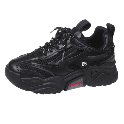 Γυναικεία αθλητικά παπούτσια Ediodpoh Flying Weaving, Black40 – Casual με κορδόνια, χοντρή σόλα,