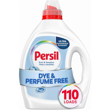 Tekutý prací prostředek Free & Sensitive, bez parfemace a hypoalergenní pro pokožku, ultra koncentrovaný, 82,5 fl oz, 110 dávek