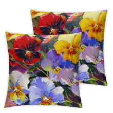2Pansy Perfection Spring Μαξιλαροθήκες, Μαλακό Λούτρινο