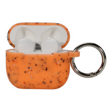 Capa laranja compatível com AirPods 4 - Silicone de alta qualidade, fluorescente que brilha no escuro.