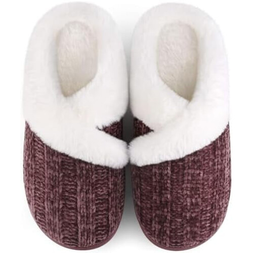 Γυναικείες παντόφλες Fuzzy – Επένδυση fleece, Memory Foam, Αντιολισθητική σόλα από