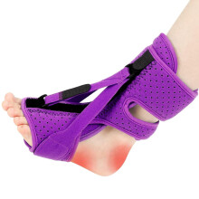 Plantar Fasciitis Natskinne – 3 justerbare, til mænd og kvinder, dag/nat brug, kompatibel med dropfod og akillessenebetændelse (lilla, 1 stk.)