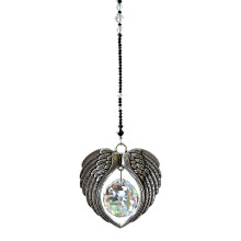 Carillon éolien d'extérieur, carillon éolien ailes d'ange avec boule de cristal, cadeau idéal pour jardin, terrasse, balcon et maison