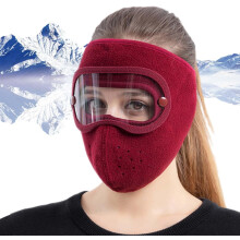 Winter warm fleece windproof high-definition goggles, fleece warm winter face mask, outdoor skiing face mask.