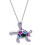 Opal Opal Blue Flower Turtle Εποξειδικό Γυναικείο Μεταλλικό Κολιέ από Κράμα 1