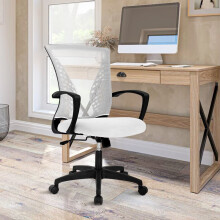 Mesh Executive Office Chair with Armrest, Ergonomic Desk Chairs with Wheels, Adjustable Comfy Lumbar Support Swivel Chair, Pink