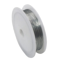 10m Roll of Steel Wire 0.4mm Bead Wire - Sliver