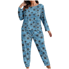 Pyjama-Sets in Übergrößen für Damen, 2-teilig, weiche Nachtwäsche, Langarm-Oberteil und Hose, Loungewear-Set, XL-5XL