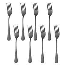 Garfos de jantar em aço inoxidável, 17,5 cm, pacote com 8 unidades.