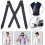 Men's Adjustable Polyester Suspenders, Black 1