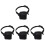 4Pièces Muselière Anti-Morsure Aboiement Polyester Noir Pour 4