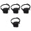 4Pièces Muselière Anti-Morsure Aboiement Polyester Noir Pour 5