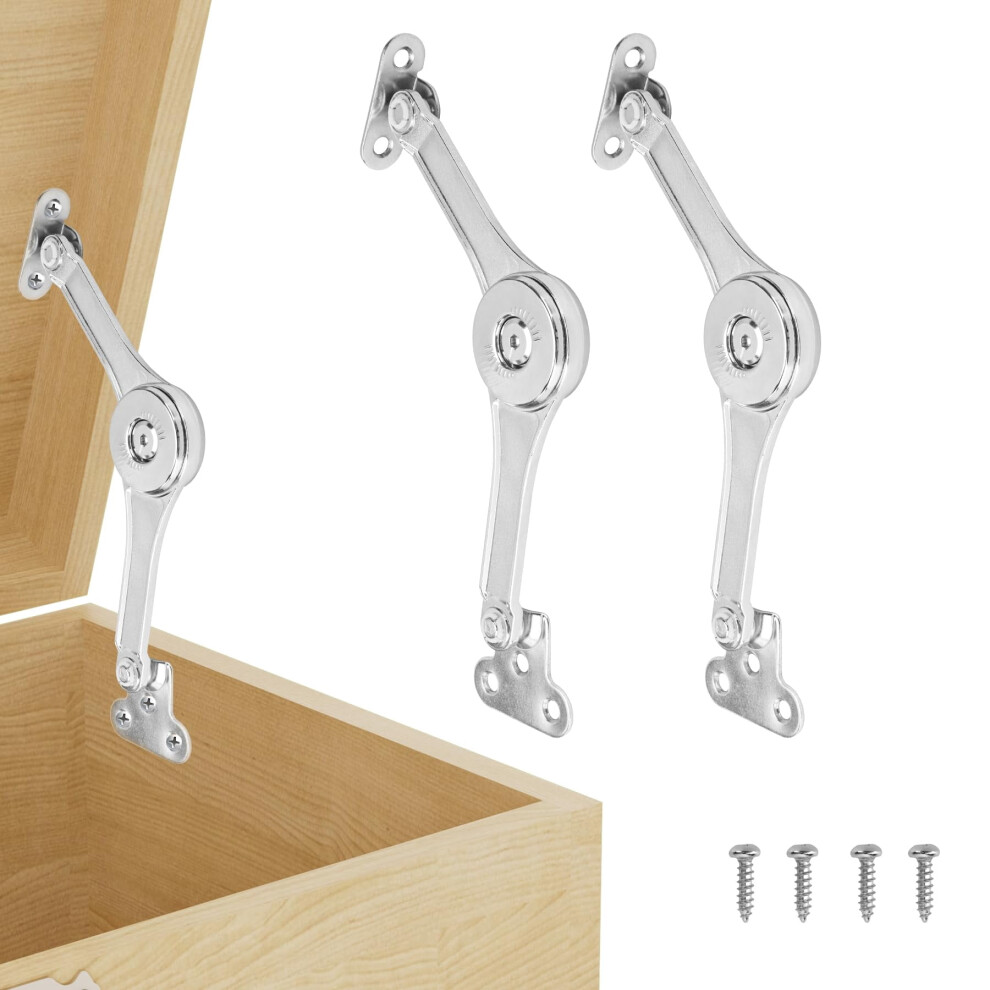 2 Pack | Adjustable Lid Stay Hinges For Small Wooden Toy Boxes & Chests | Zinc Alloy Lid Support Hinges For Safe, Smooth Support. 9499224164086