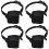 4Pièces Muselière Anti-Morsure Aboiement Polyester Noir Pour 7