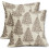 Fodere per cuscini natalizie 18x18, set da 2, rosse, rustiche, con albero e stella 1