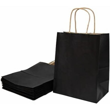 Bolsas de regalo medianas de papel kraft con asas (8x4.25x10.5)