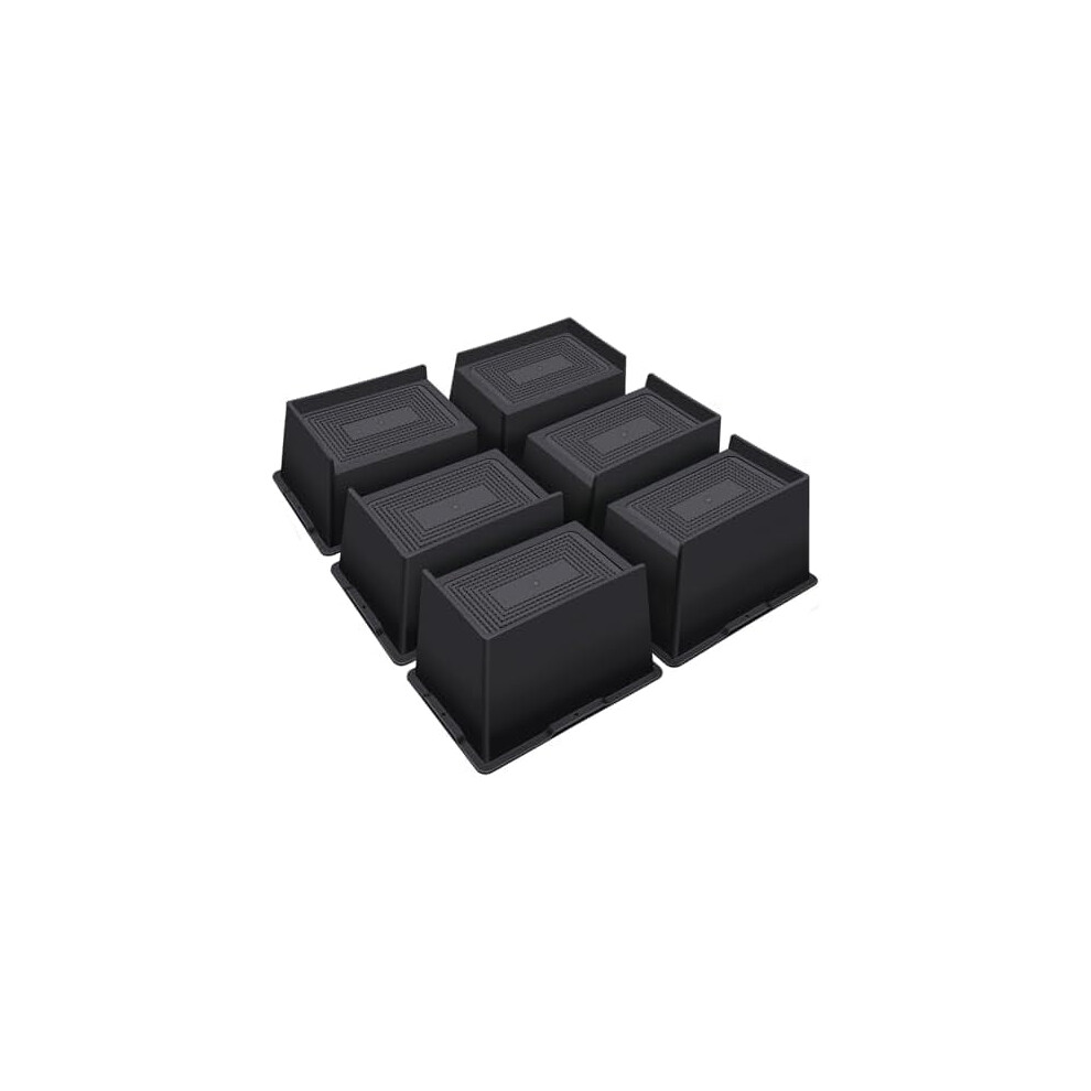 4" Heavy-Duty Bed Risers, 6000 Lbs Capacity, For Sofa/Desk/Chair Â 6 Pack Black 9499224165953