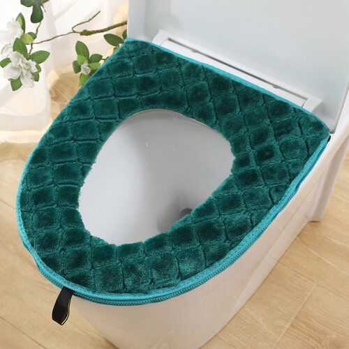 Flauschiger Toilettensitzbezug – Polyester, 43 x 37 cm