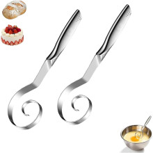 Seamless Dough Whisk, Stainless Steel Bread Dough Whisk for Cooking, Handheld Sour Dough Mixer Bread Making Tool, for Baking Pizza Cake Cookie (2pcs)