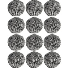 Lot de 12 éponges à récurer en laine d'acier inoxydable pour nettoyer la vaisselle, les poêles, les casseroles, les fours, les grils et les