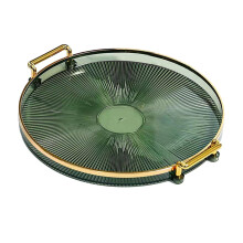 Bandeja de servir nórdica Menolana con asas para aperitivos y dulces, decorativa, verde.