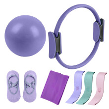 Yocbz Pilates Ringsæt 15 tommer med modstandsbåndskugle