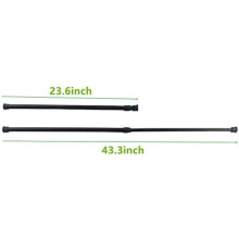 Tension Rods, 4 Pack Adjustable Spring Steel Cupboard Bars Tension Curtain Rod Shower Rod (23.6-43.3 Inches, Black)