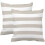Housse de coussin à rayures grises et blanches 30 x 50 cm 1