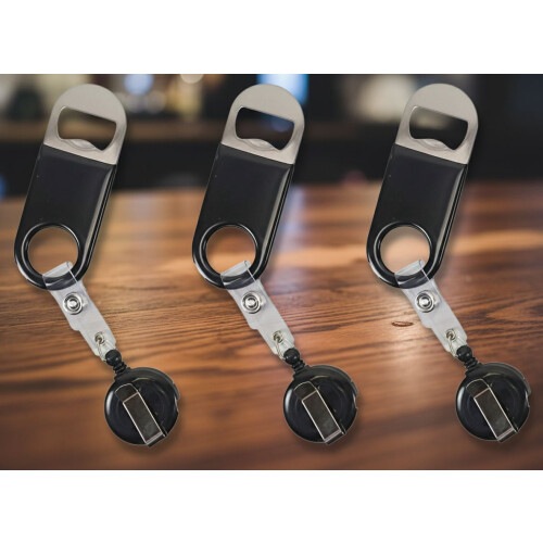 Einziehbarer Bierflaschenöffner mit Gürtelclip