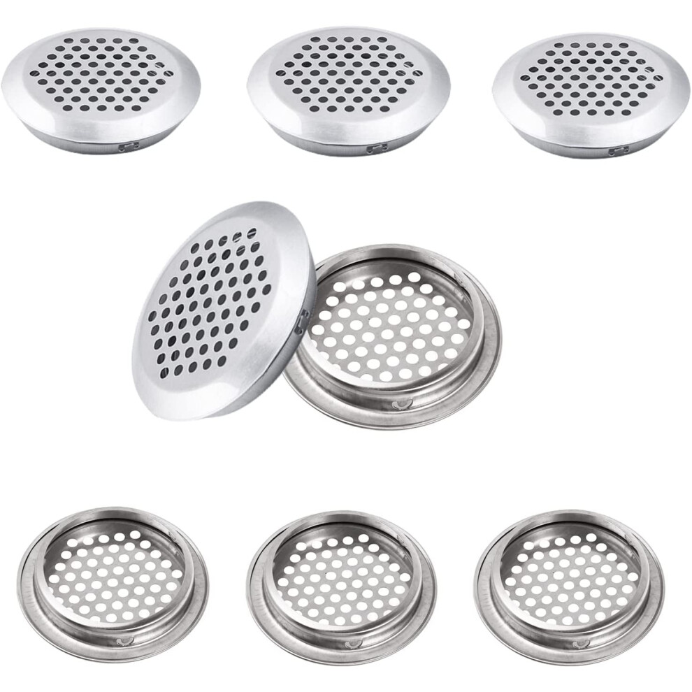 50 Pcs 2 Inch Soffit Vents Round, 53Mm Stainless Steel Circular Air Vents Mesh Hole For Kitchen Bathroom Cabinet Wardrobe, Shoe Cabinet 9175034709197