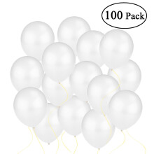 100 stuks 12 inch (30 cm) metallic latexballonnen in heldere kleuren (wit)