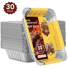 9x13 aluminiumsfolieforme, 30 stk. halv størrelse engangs dampbrødforme til bagning, madlavning, opbevaring – kompatibel med standardovne